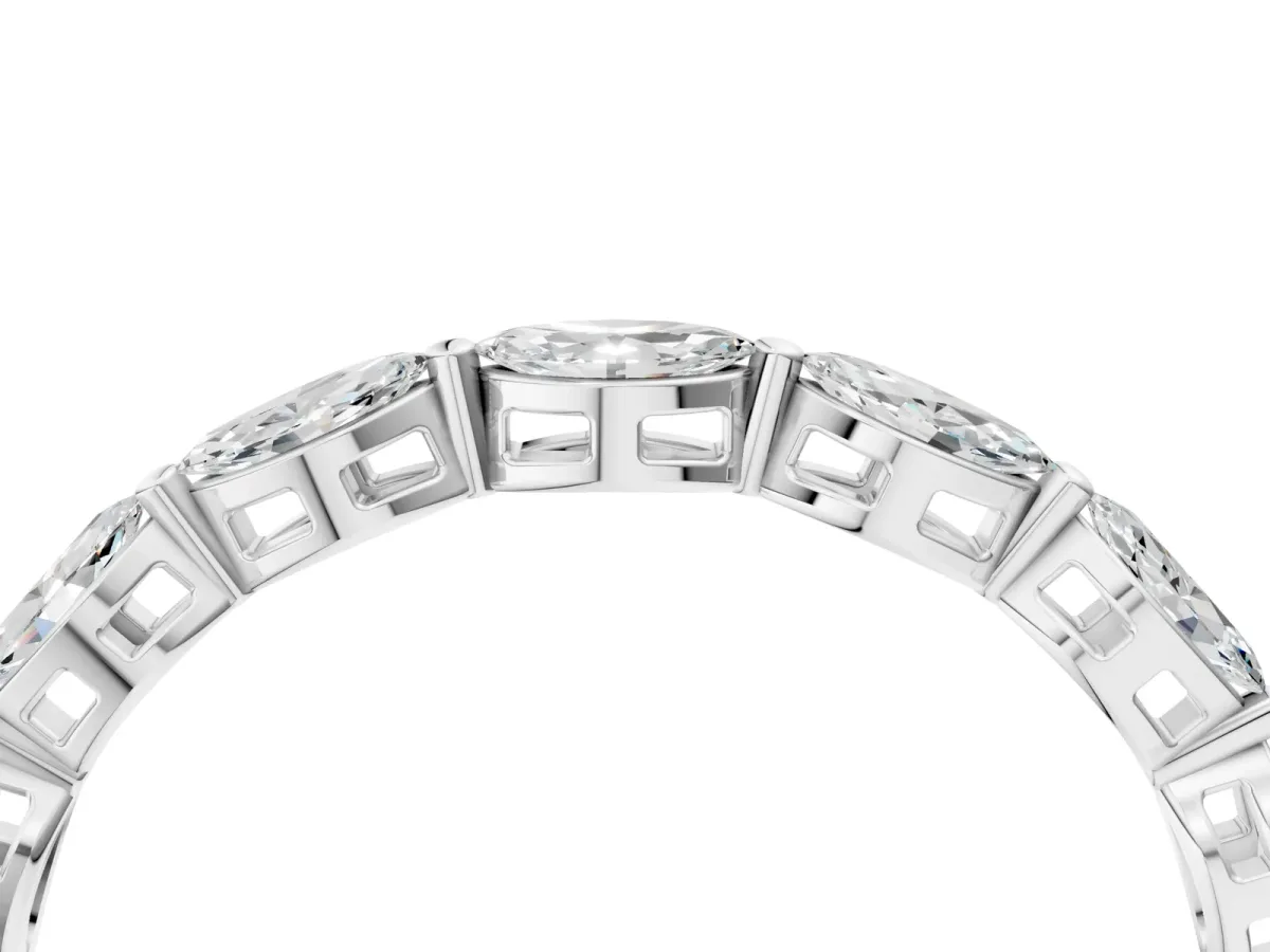 Marquise Diamond Eternity Band with U-Prong Setting Silver