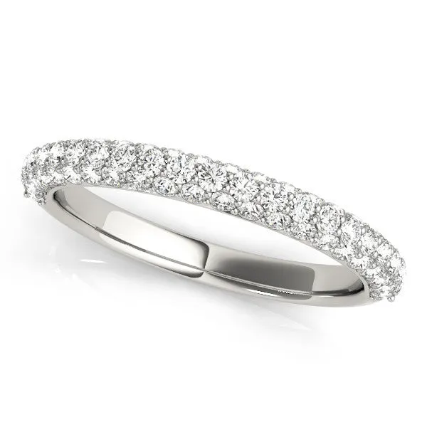 Round Diamond Pave Eternity Band with Shared Prong Setting White gold