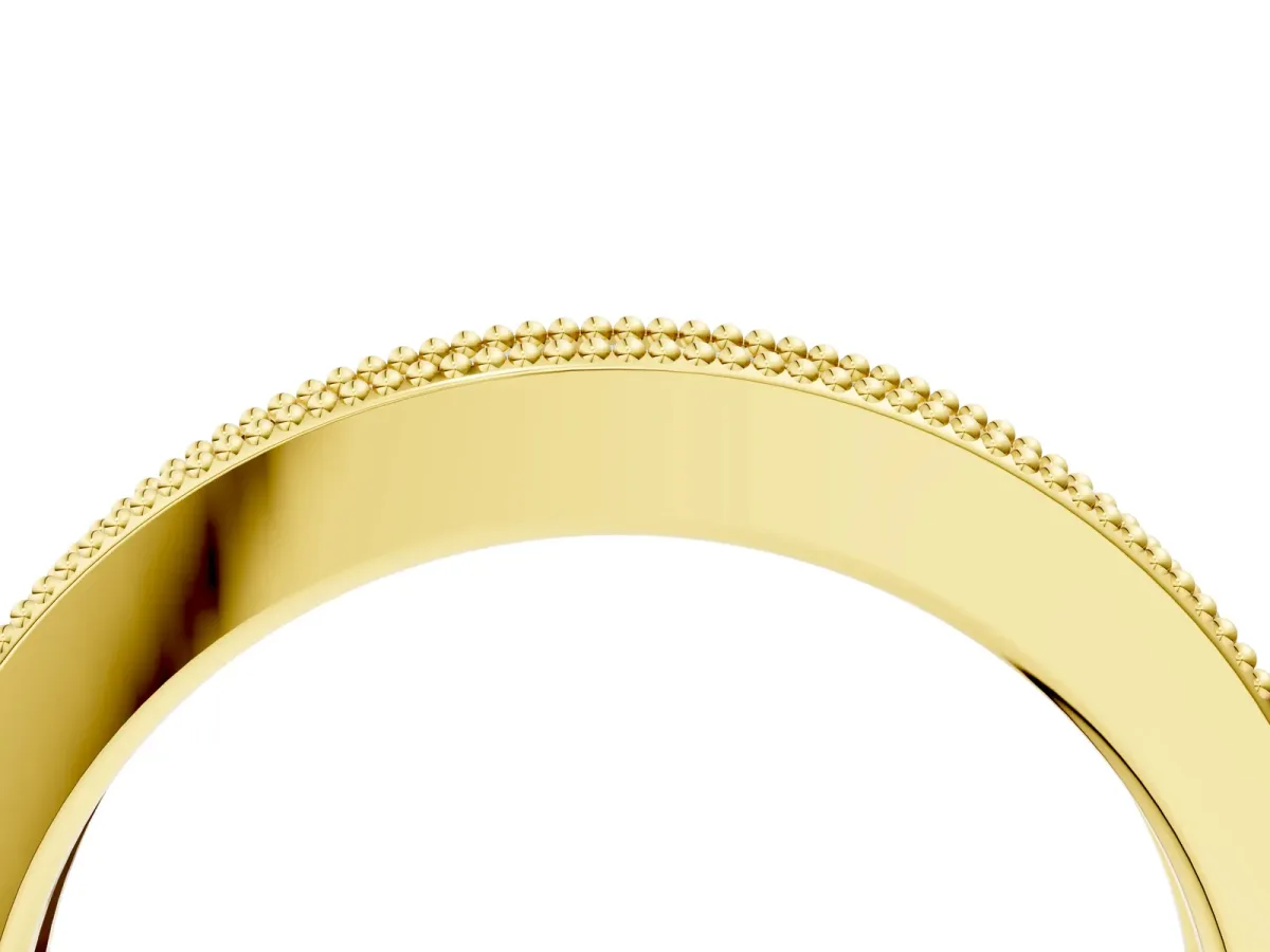 Round Diamond Pavé Eternity Band with Milgrain Edge Yellow gold