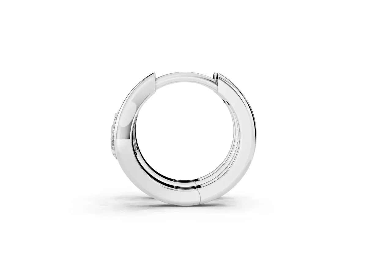 Pear Diamond Silhouette Hoop Earrings White gold