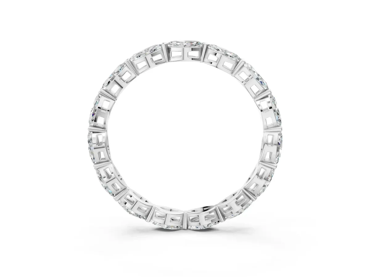 Marquise Diamond Eternity Band with U-Prong Setting Silver