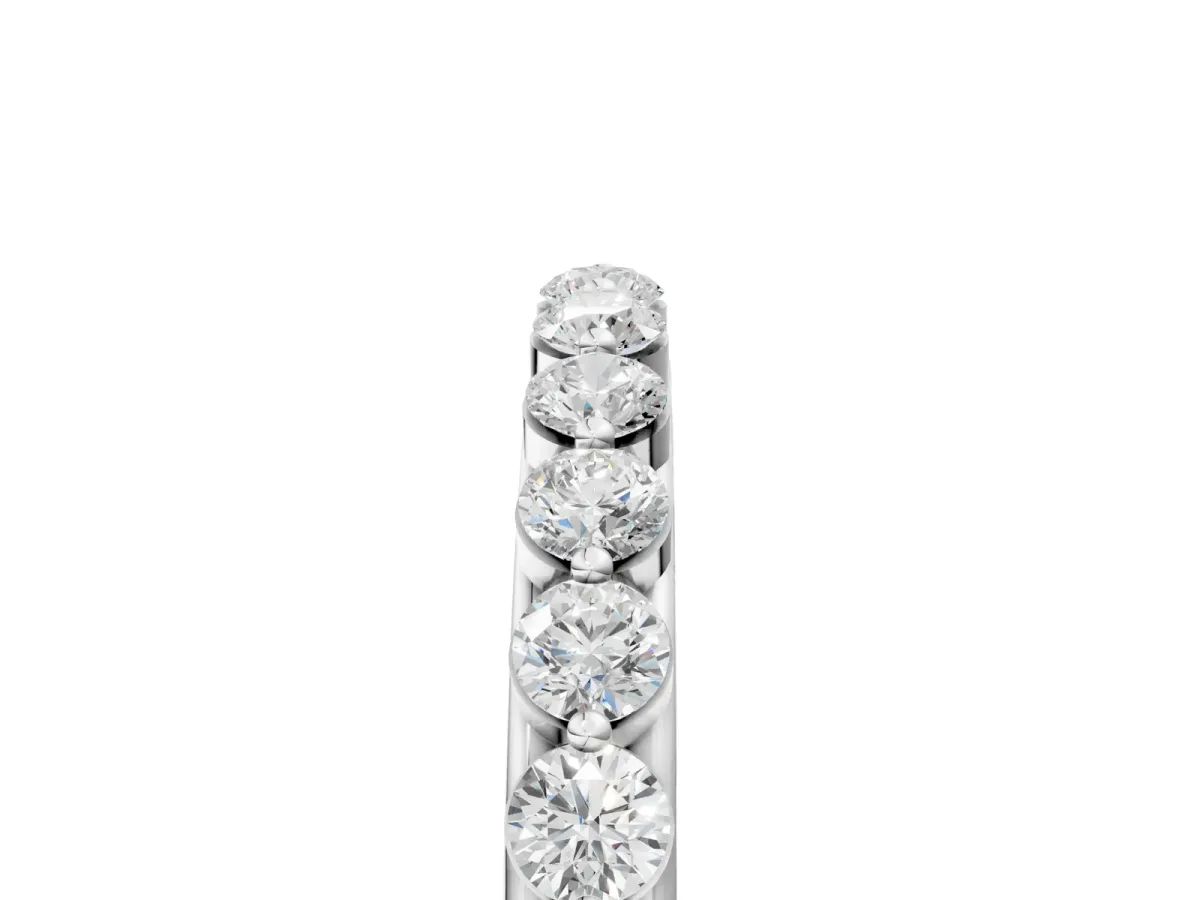 Round Diamond Channel Set Eternity Band White gold