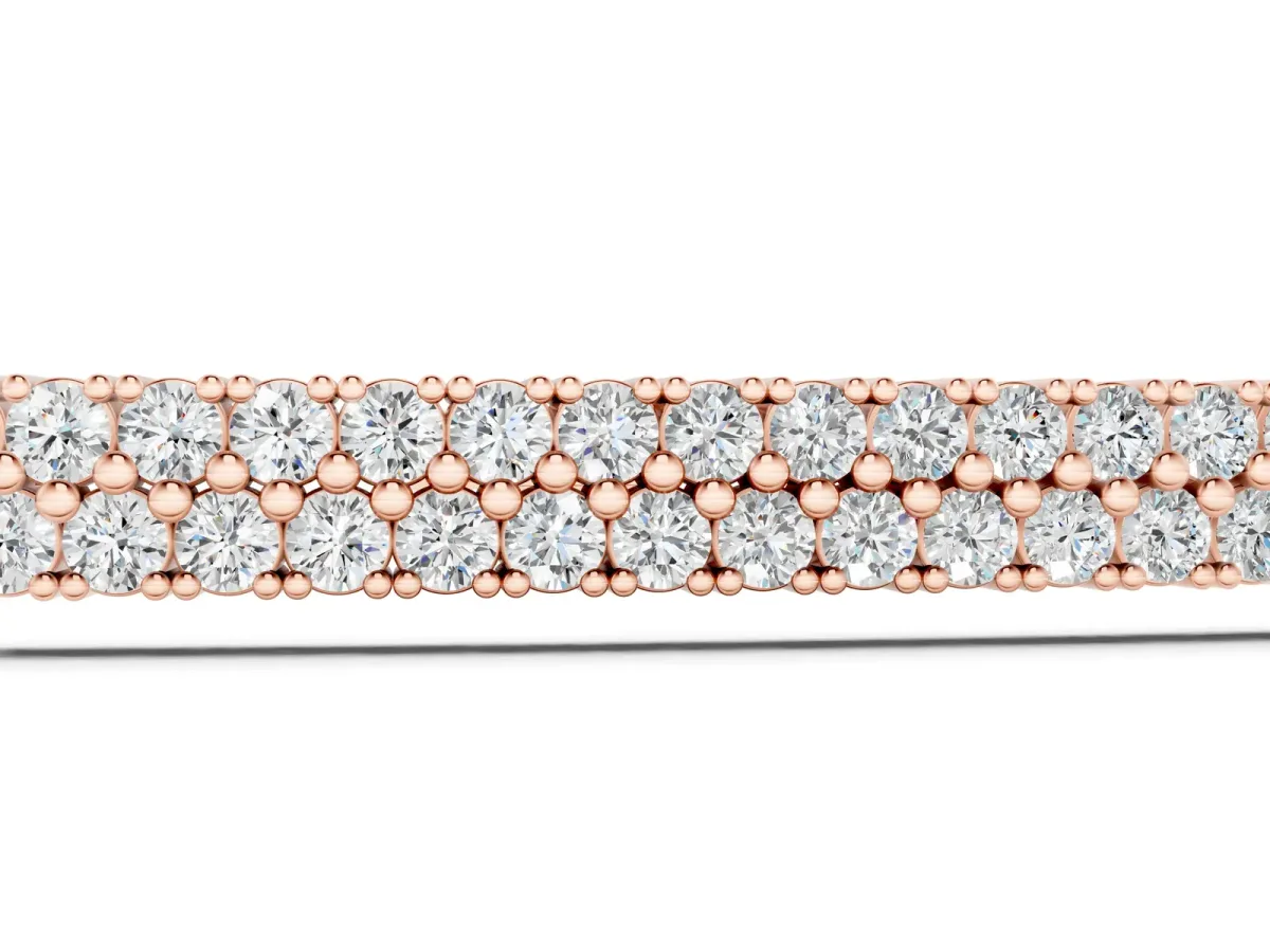 Pavé Round Diamond Box Chain Slider Bracelet Rose gold