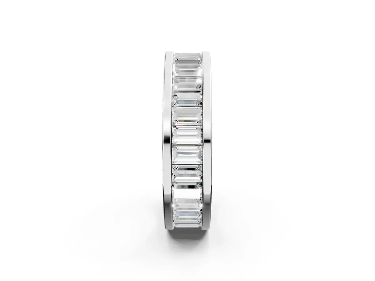 baguette Cut eternity band with channel set White gold