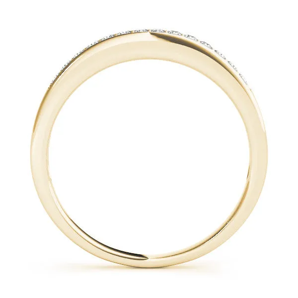 Channel-Set Round Diamond Half Eternity Band Yellow gold