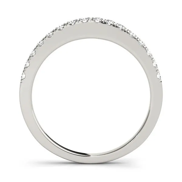 Round Diamond Pavé Set Eternity Band with Shared Prong Setting Silver