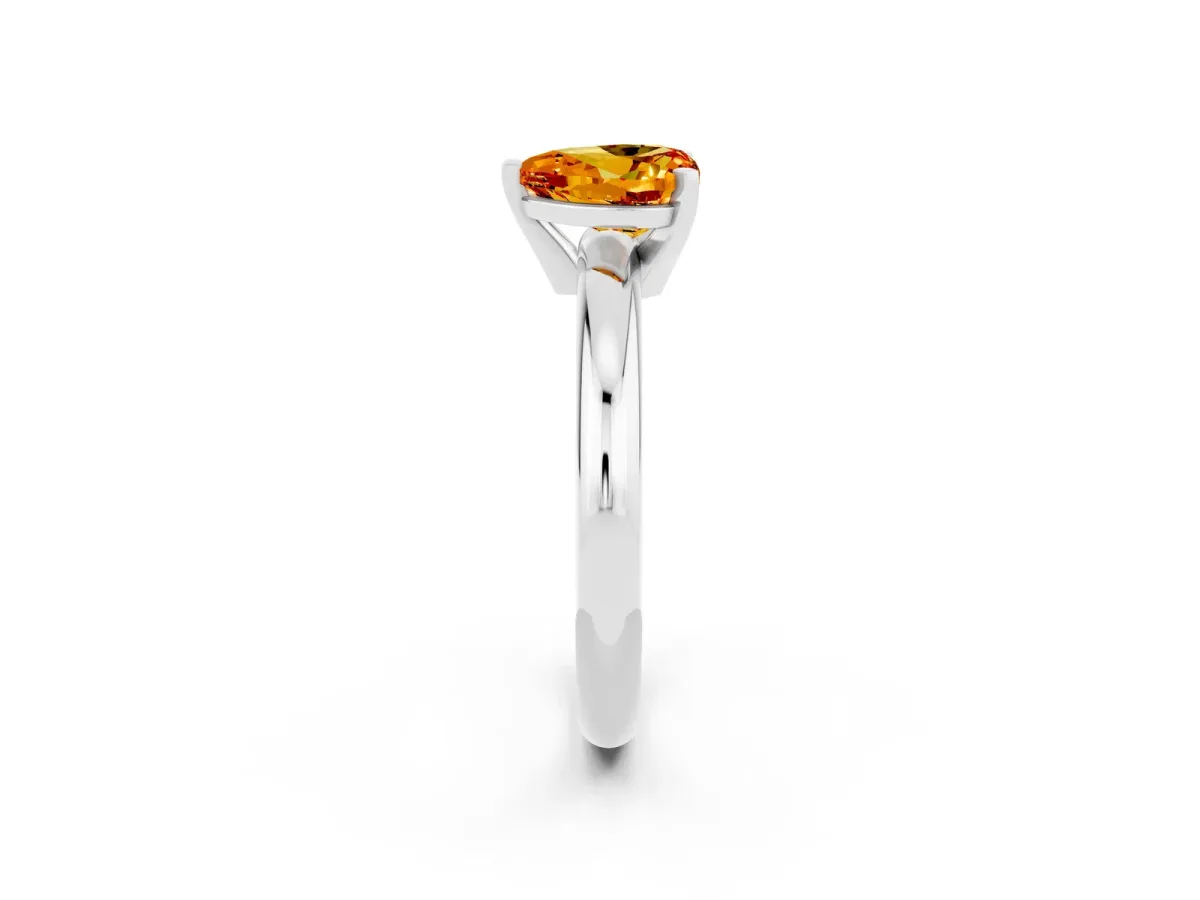 Pavé Round Yellow Sapphire Twist Band Platinum