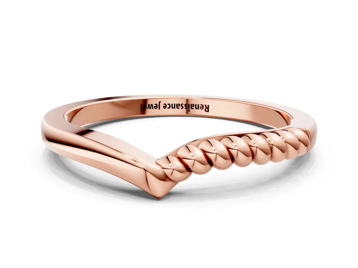 Twisted Solitaire Round Cut Knife Edge Prong Ring Rose gold
