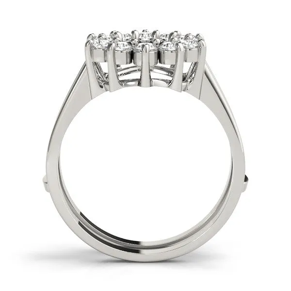 Round Diamond Open Circle Split Shank Prong Setting Ring White gold