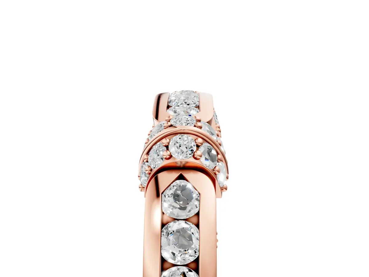 Pavé Round Diamond Link Band with Bezel Setting Rose gold