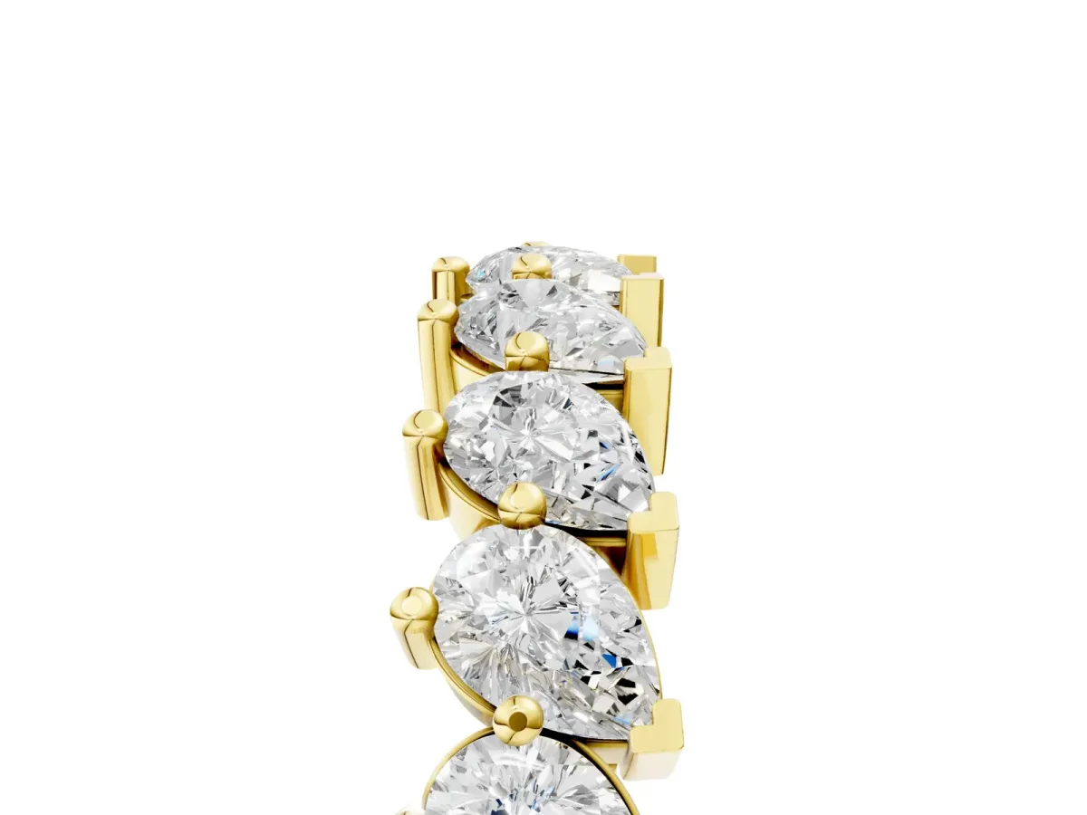 Pear Diamond Full Eternity Band with Shared Prong Setting Yellow gold
