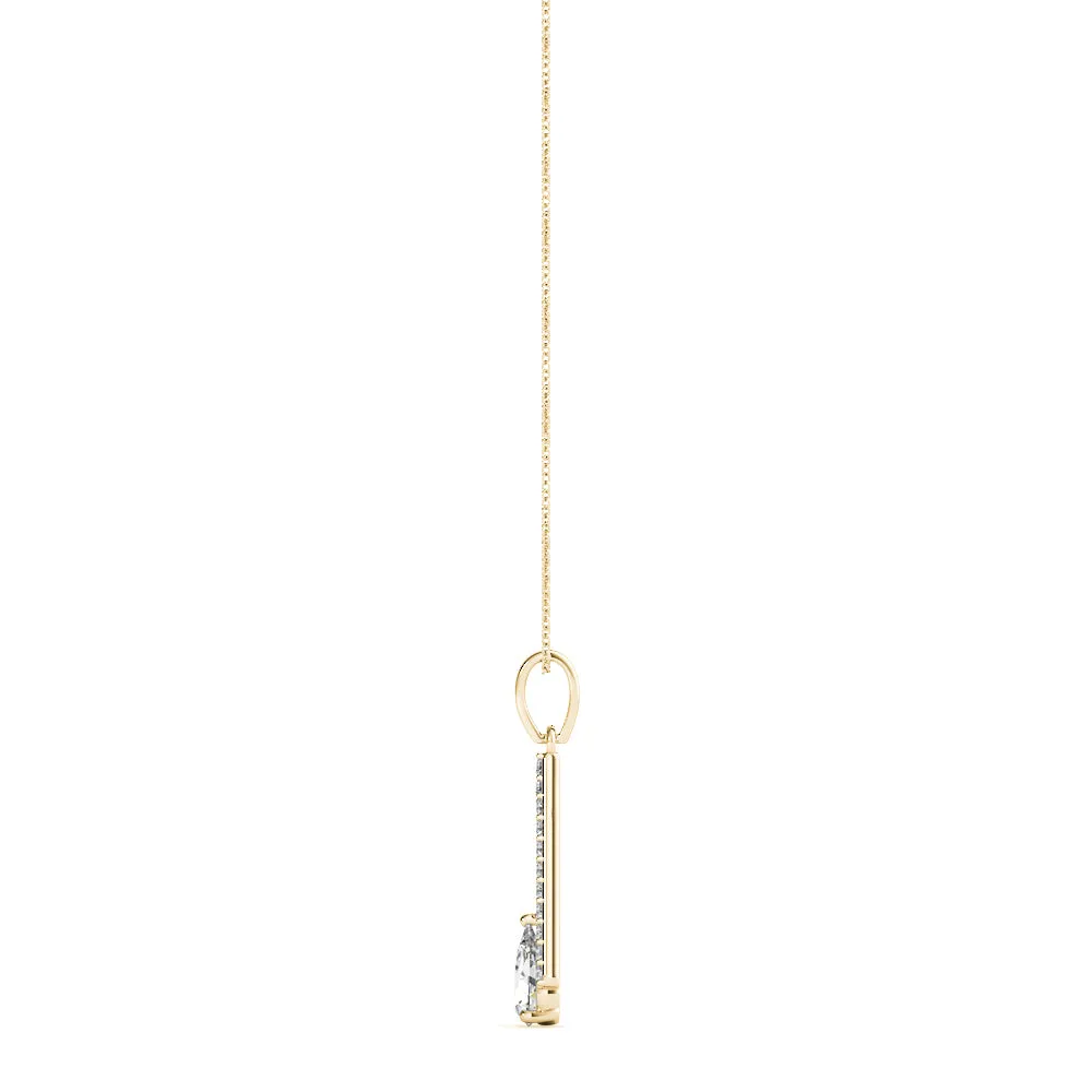 Pavé Marquise Prong Pendant Yellow gold