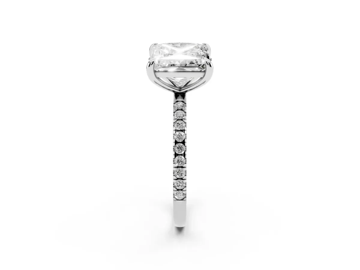 Oval and Princess Toi Moi Ring with Prong Setting and Micro Pave Band White gold