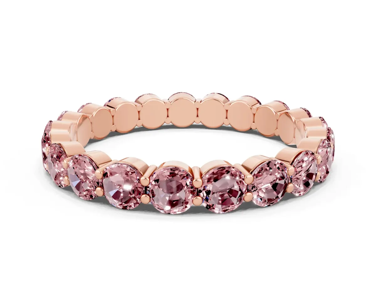 Round Morganite Eternity Band with U-Prong Setting Rose gold