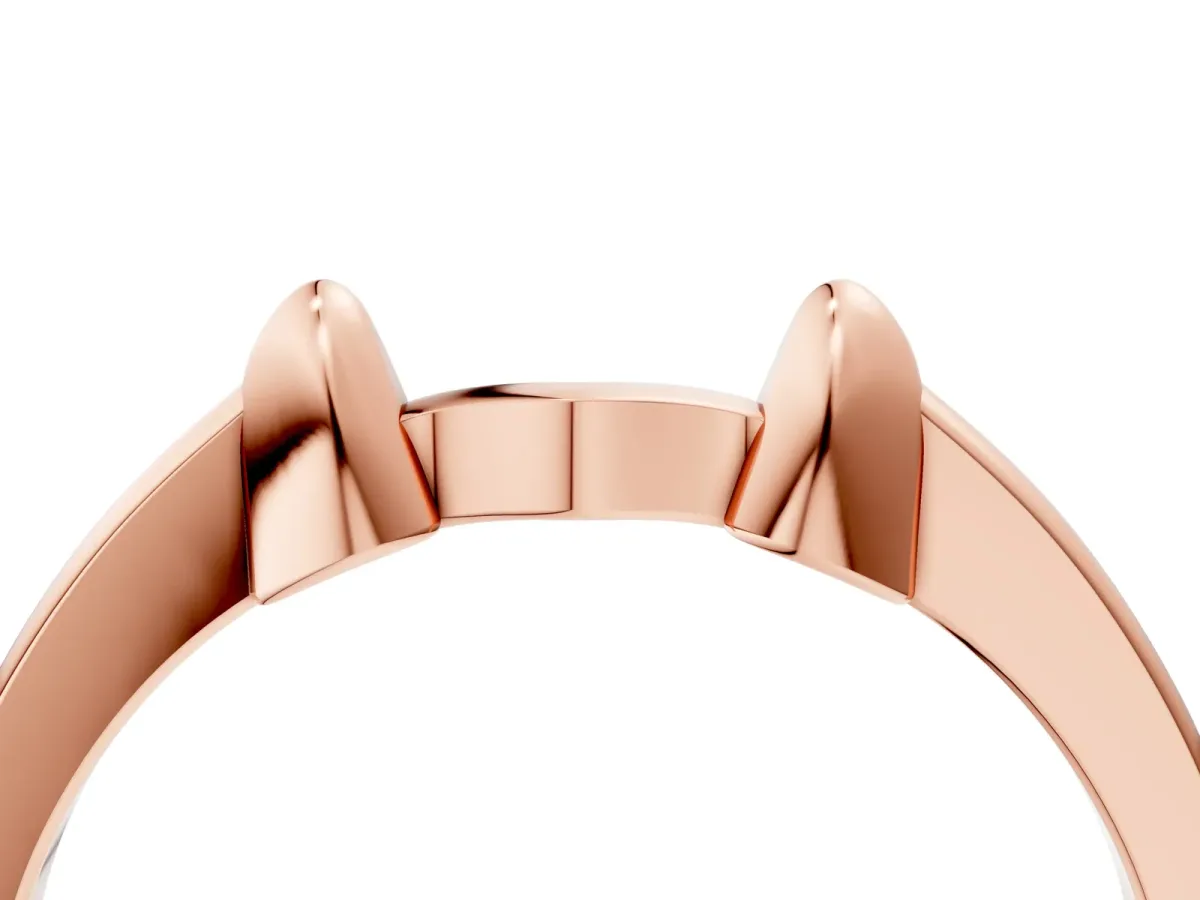 Bamboo-Inspired Plain Metal Band Rose gold