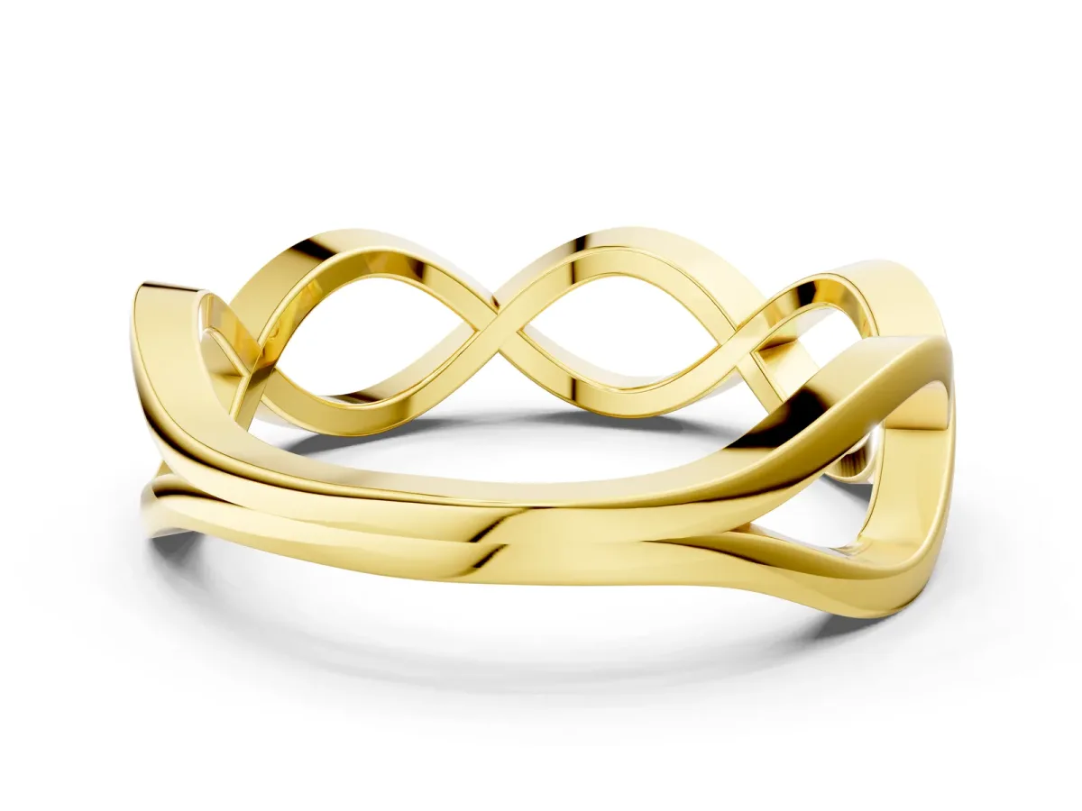 Twisted Infinity Plain Band Yellow gold