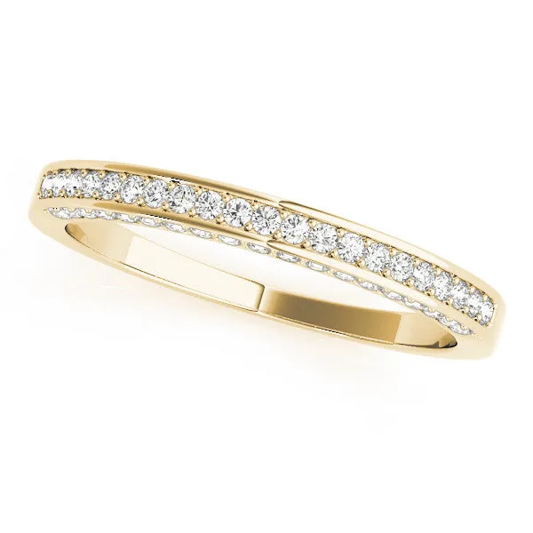 Pavé Round Diamond Channel Set Eternity Band Yellow gold