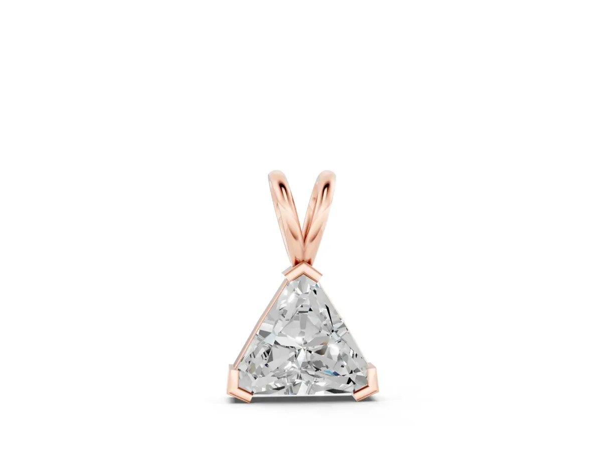 Bezel-Set trilliant Diamond Pendant Rose gold