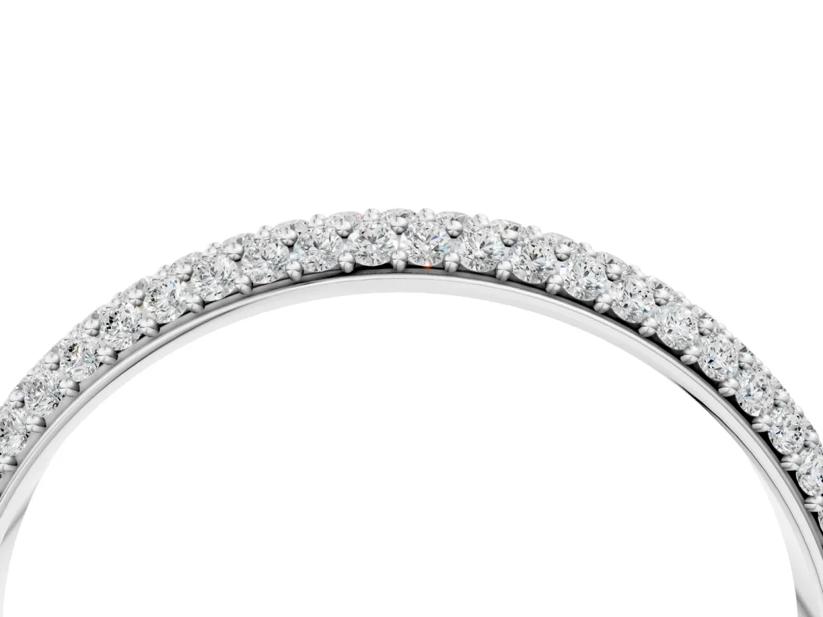 Three-Row Round Diamond Pavé Eternity Band Platinum