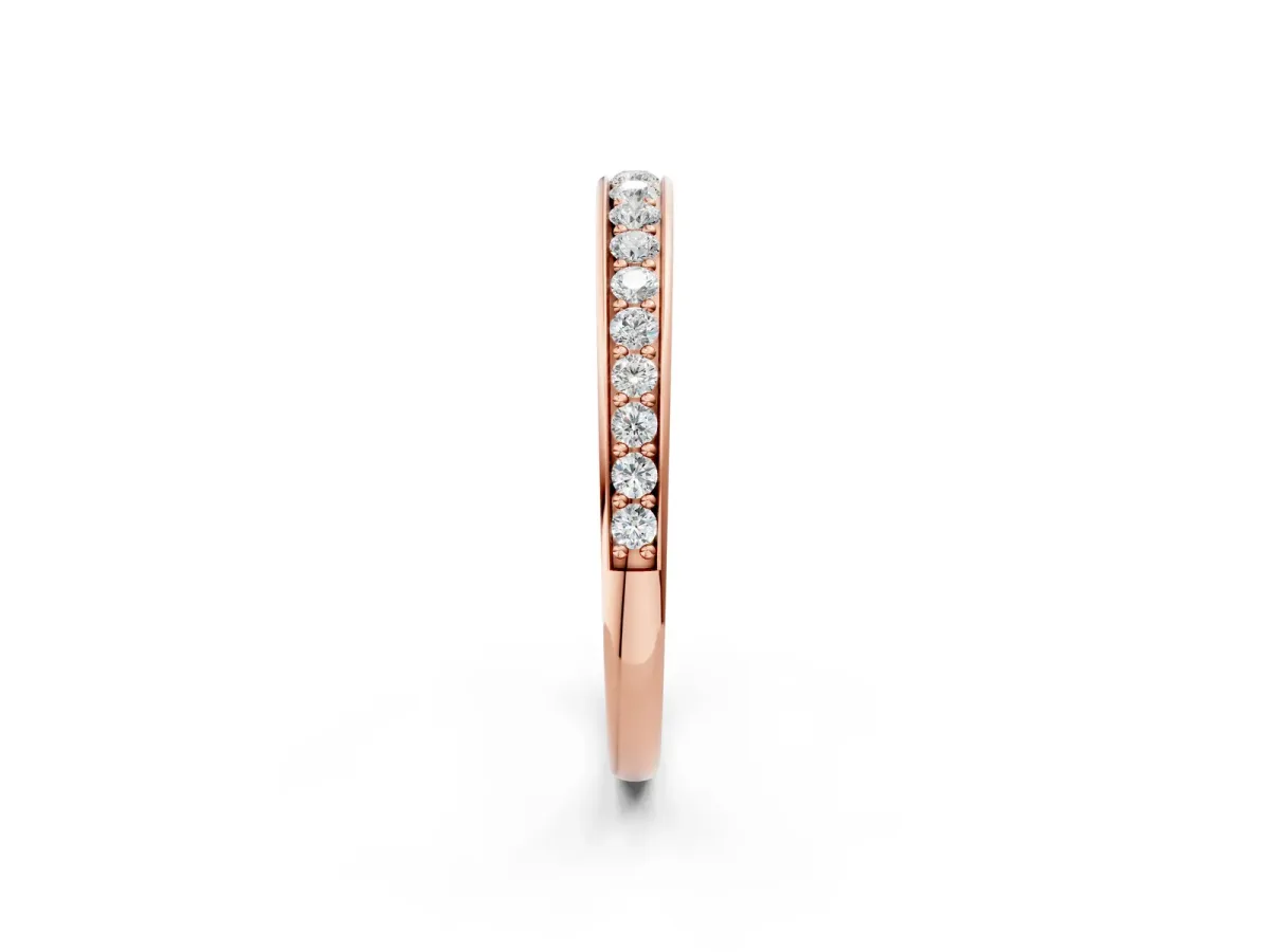 Pavé Round Diamond Eternity Band with Channel Setting Rose gold
