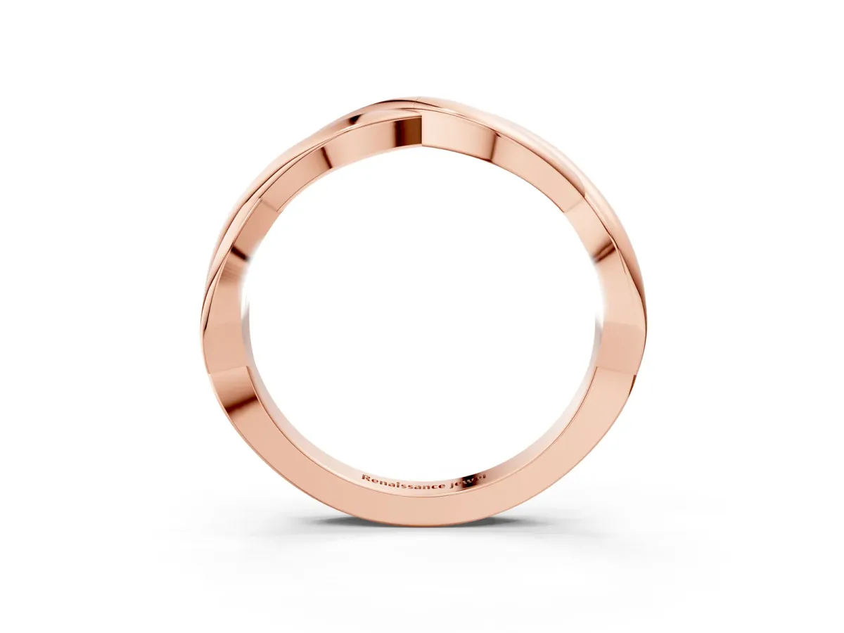 Infinity Twisted Plain Band Rose gold