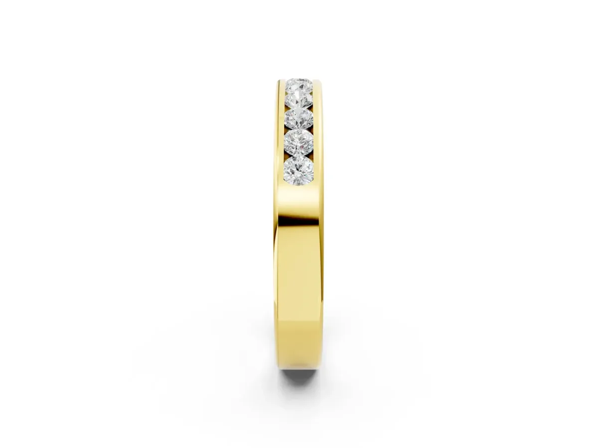 Channel-Set Round Diamond Eternity Band Yellow gold