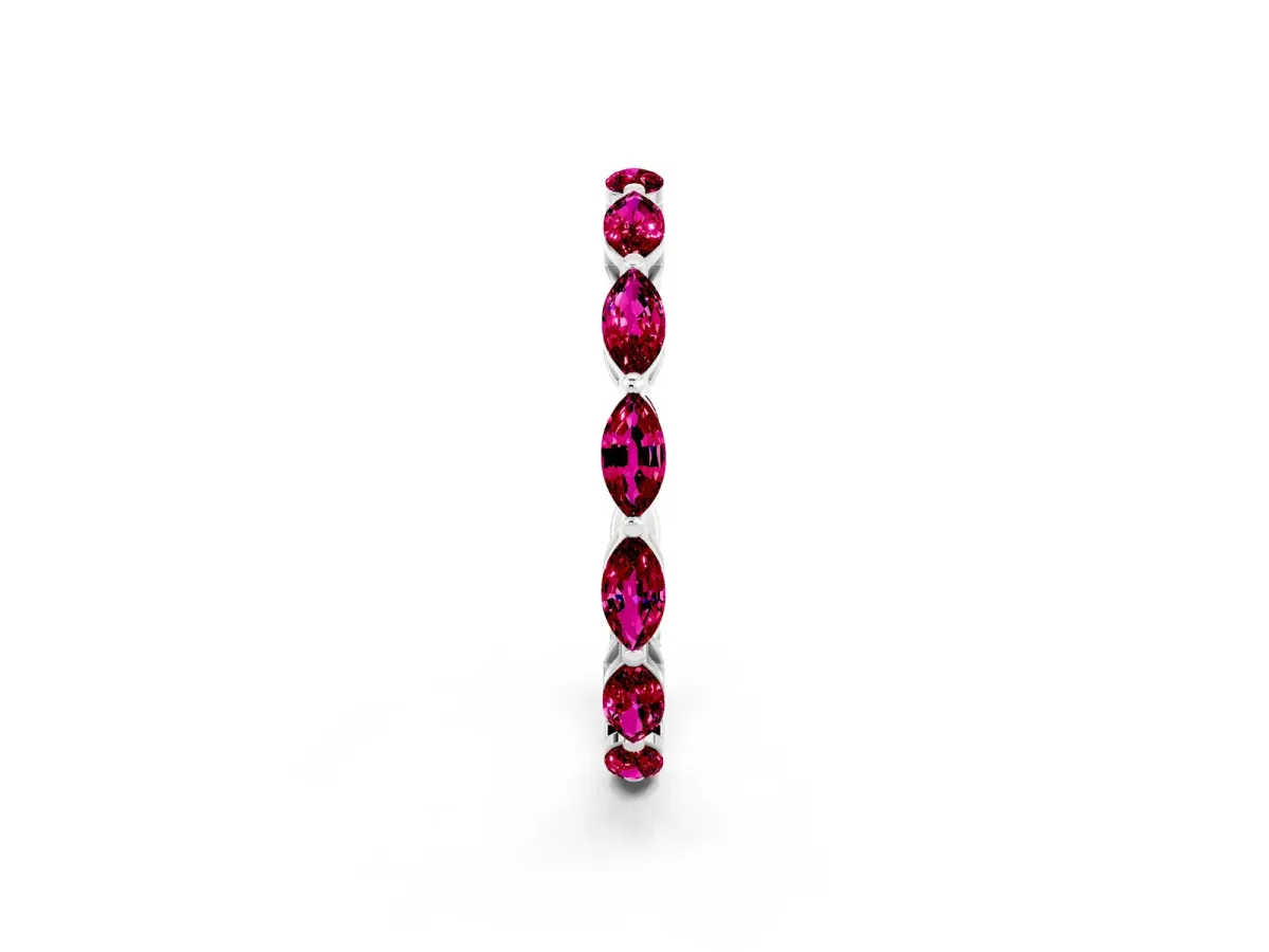 Marquise Garnet Eternity Band with U-Prong Setting Silver