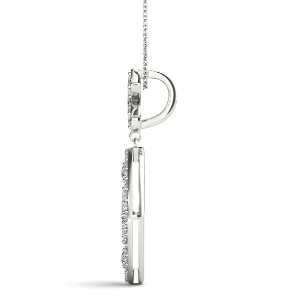 Pavé Marquise Pendant with Floral Prong Setting White gold