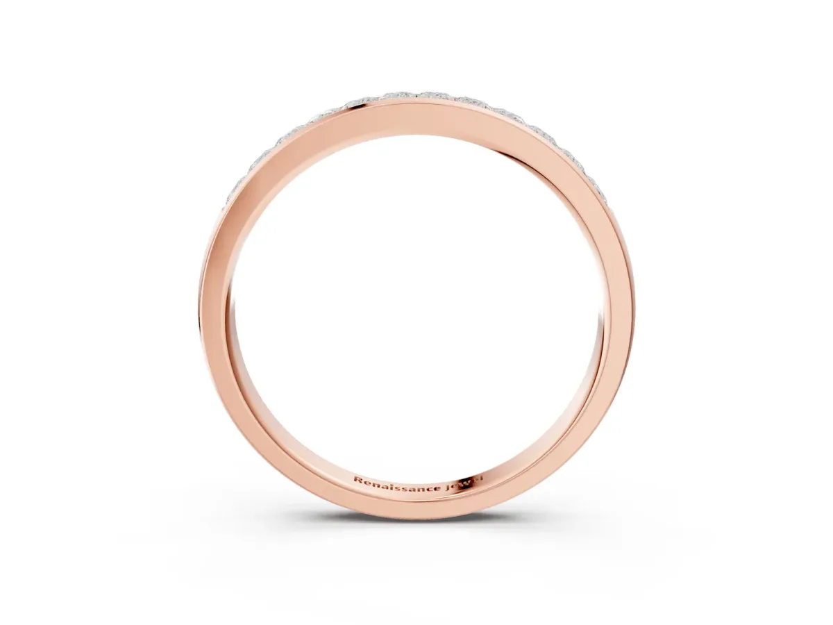 Princess Cut Diamond Channel Set Eternity Band Rose gold