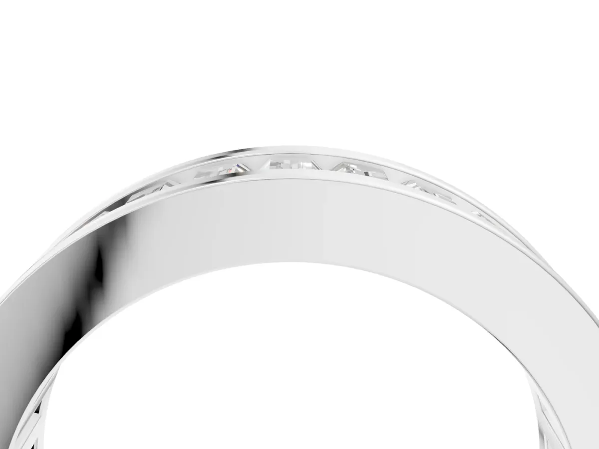 baguette Cut eternity band with channel set White gold