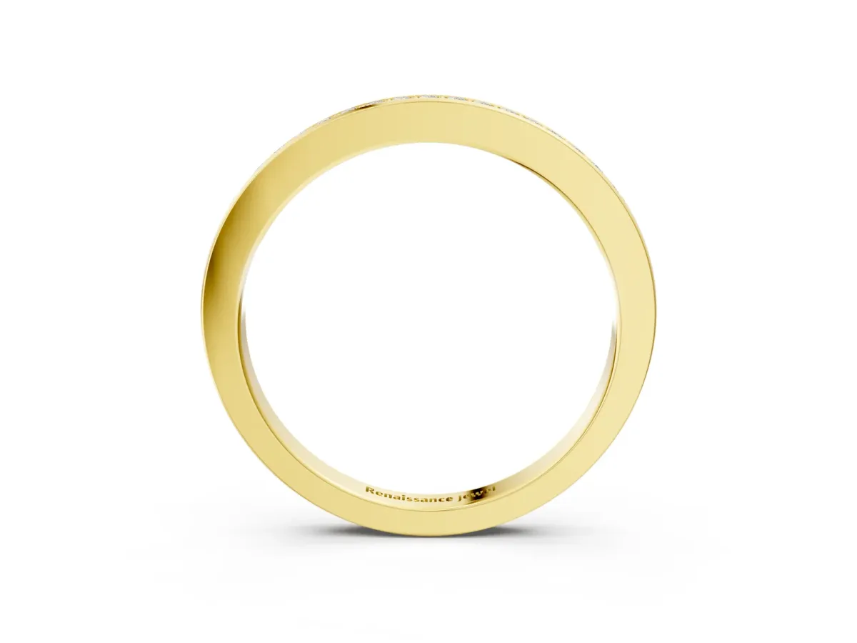 Round Diamond Half Eternity Pavé Band Yellow gold