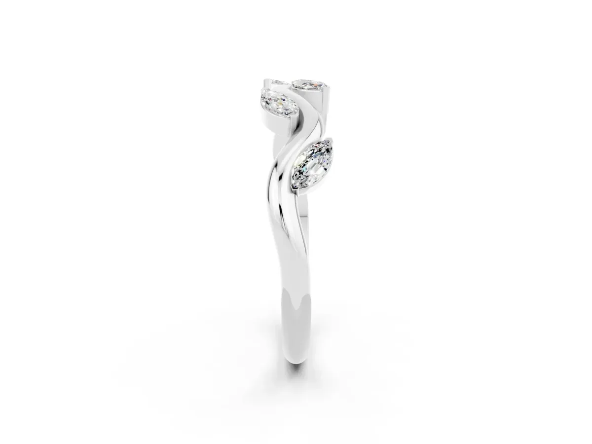Marquise Moissanite Twisted Band with Prong Setting Platinum
