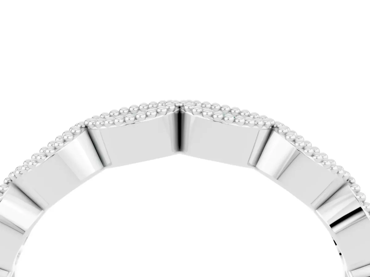 Milgrain Marquise Green Sapphire Half Eternity Band with Bezel Setting Platinum