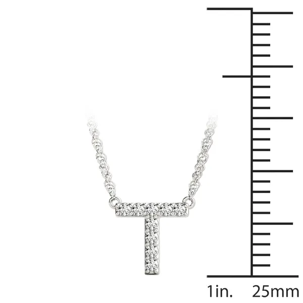 Pavé Round Diamond Prong Set Pendant Silver
