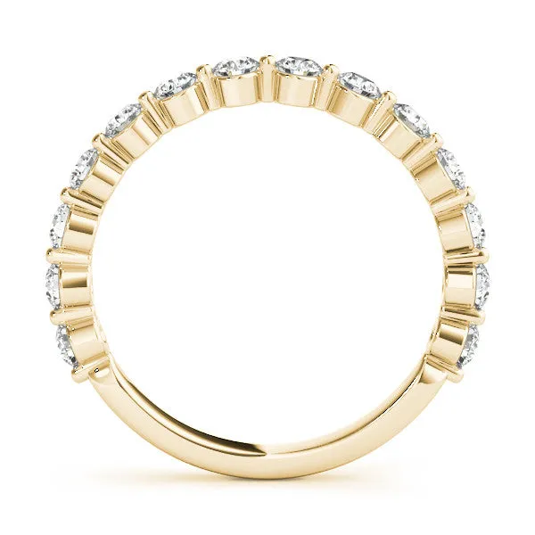 Round Diamond Eternity Band with Shared Prong Setting Yellow gold