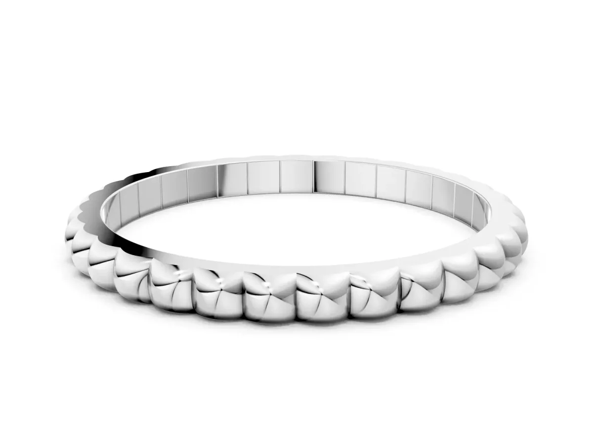Bezel Set Round Stone Eternity Band Silver