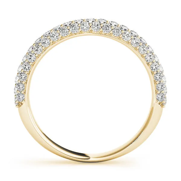 Round Diamond Pave Eternity Band with Shared Prong Setting Yellow gold