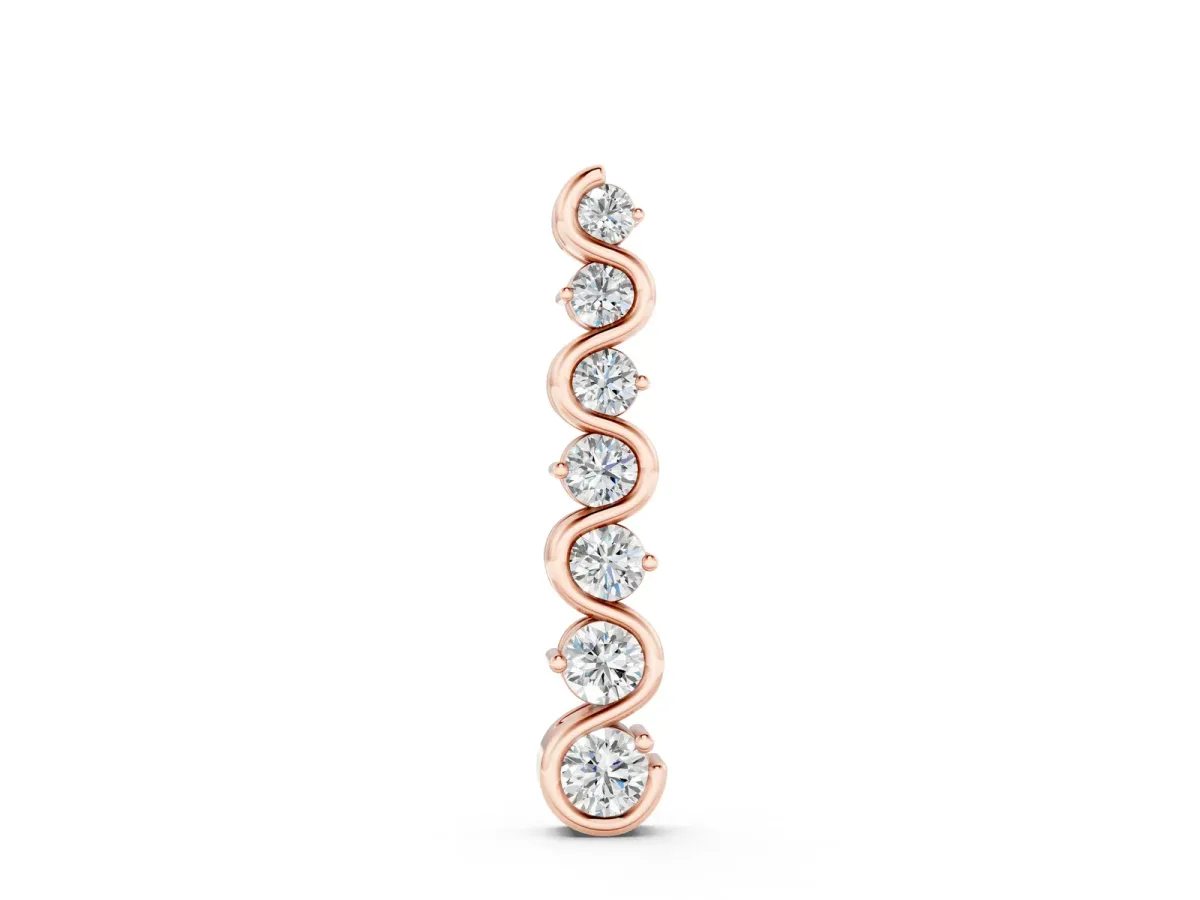 Round Diamond S-Curve Prong Set Pendant Rose gold