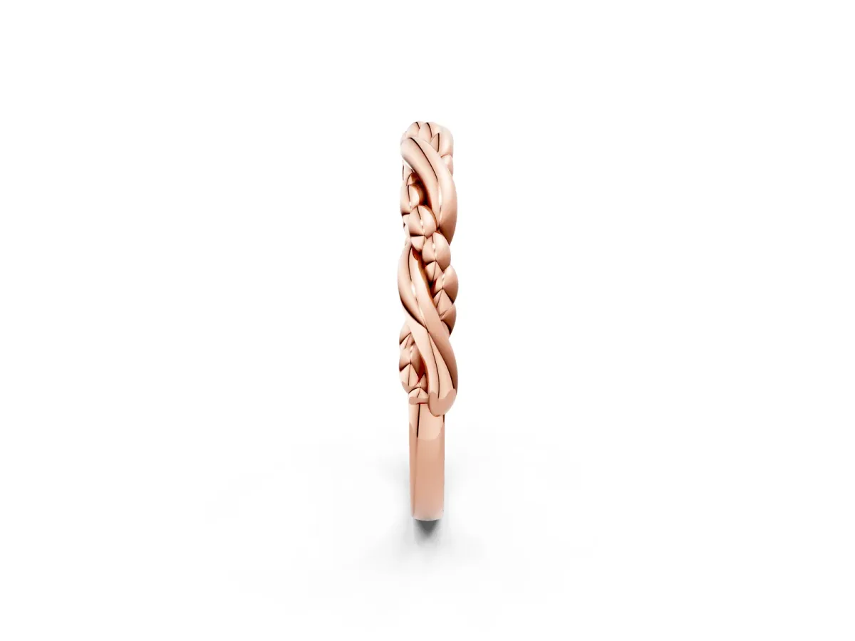 Twisted Rope Solitaire Band Rose gold