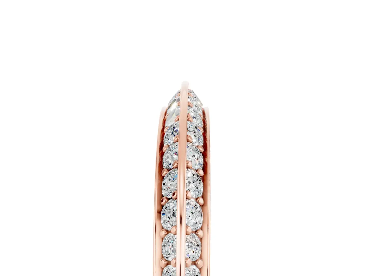 Double Row Pavé Round Moissanite Eternity Band with Channel Setting Rose gold