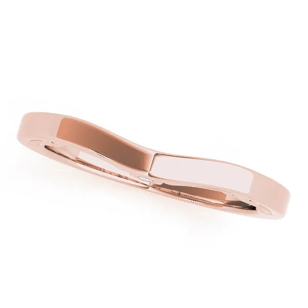 Curved Solitaire Round Bezel Contour Band Rose gold