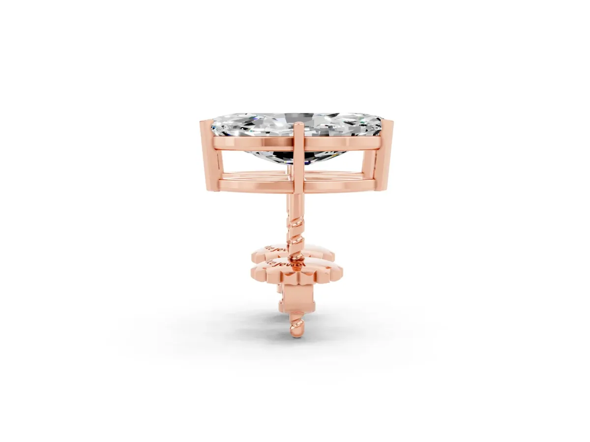 Marquise Cut Moissanite Stud Earrings Rose gold
