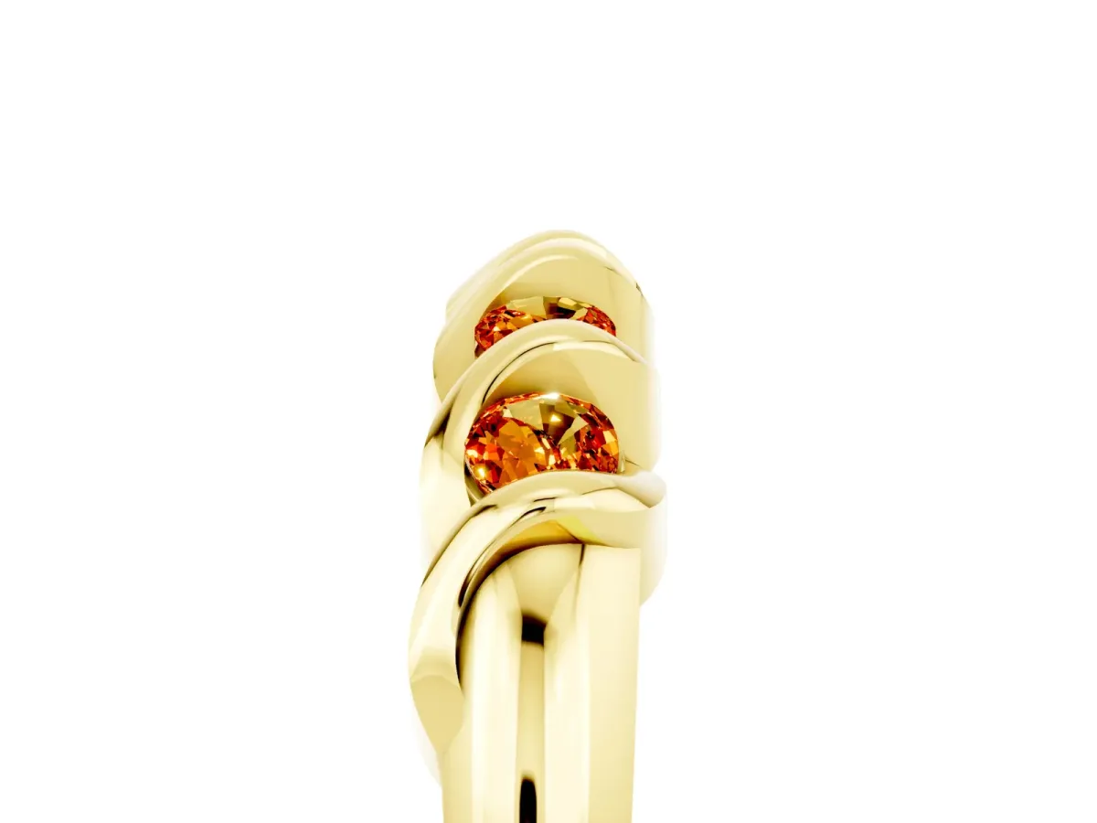 Round Citrine Eternity Band with Twist Prong Setting Yellow gold