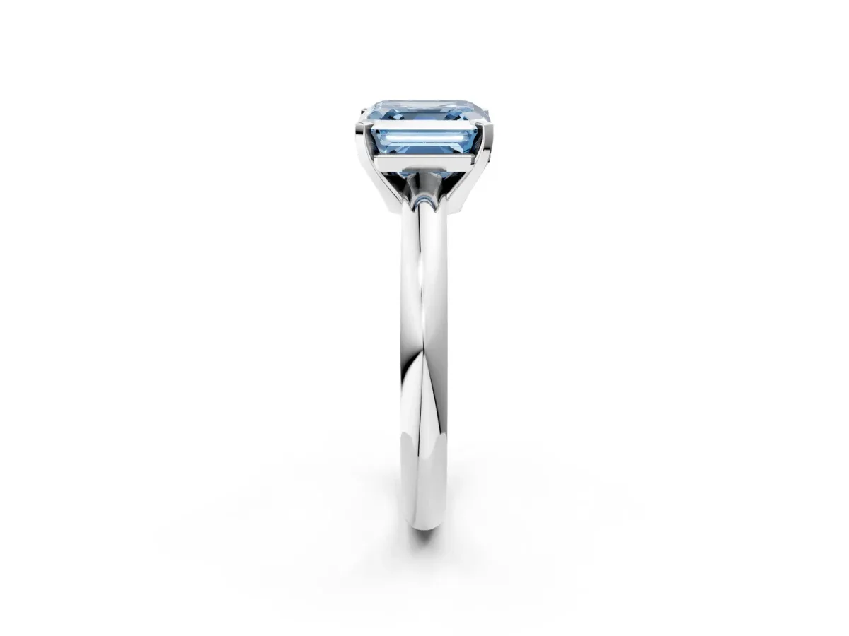 Princess Diamond Channel Set Mens Ring Platinum