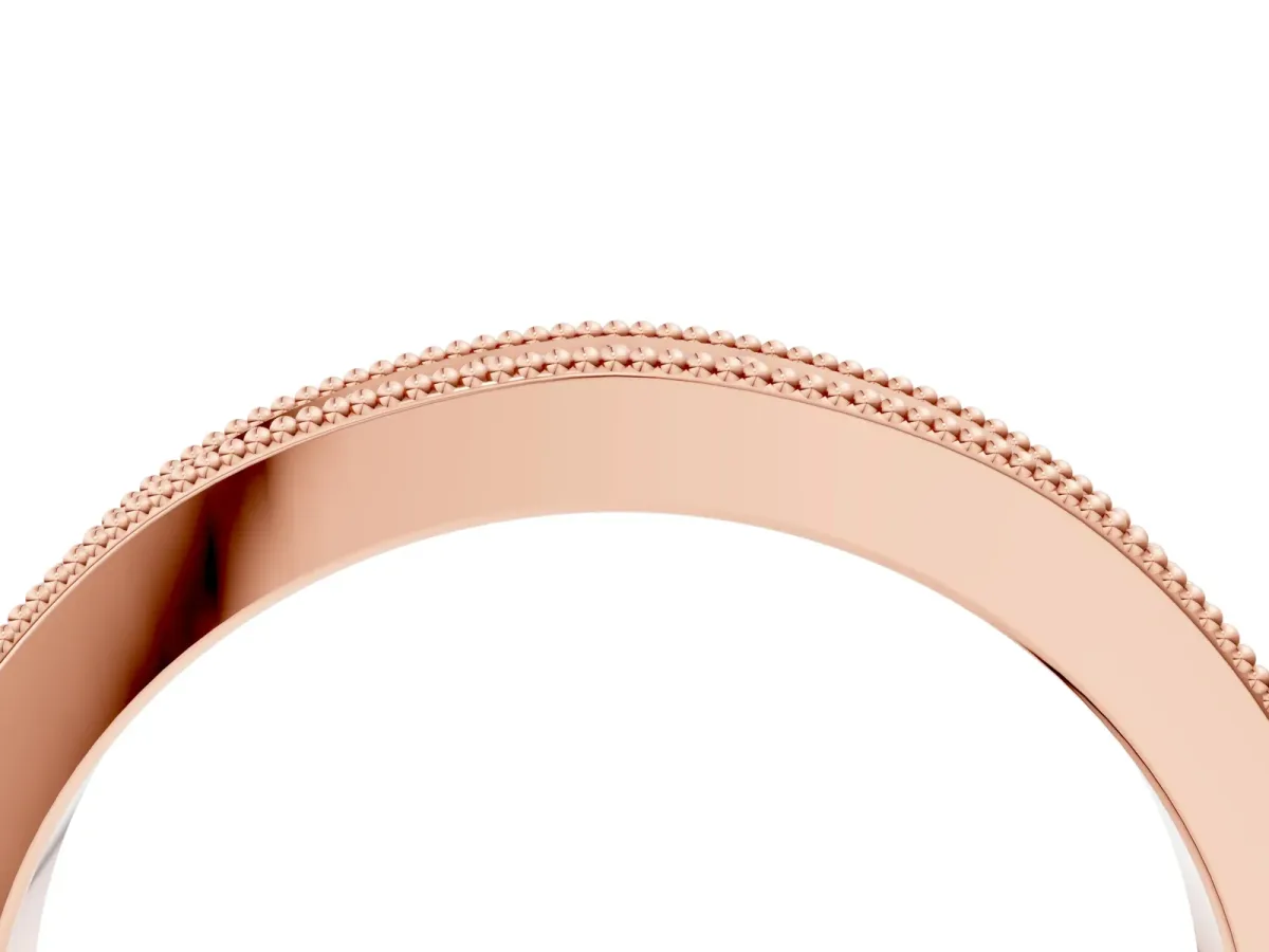 Round Diamond Milgrain Pavé Eternity Band Rose gold