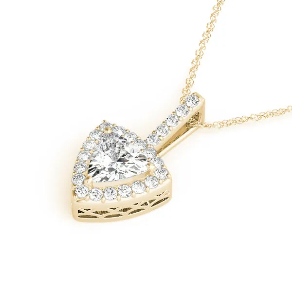 Halo Trillion Prong Pendant Yellow gold