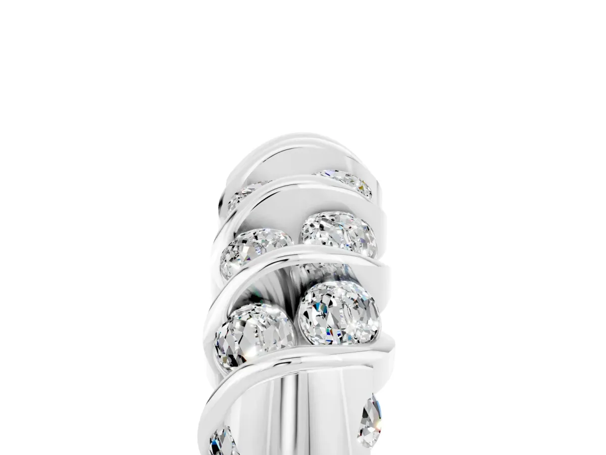 Channel Set Round Moissanite Multi-Row Band Platinum