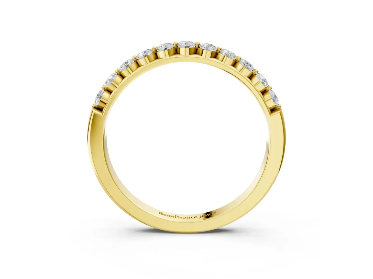 Round Diamond Channel Set Eternity Band Yellow gold