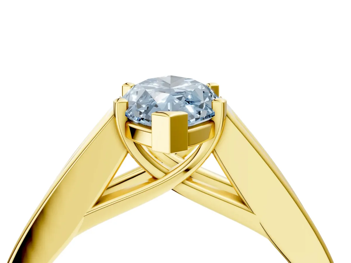 Fancy Blue Marquise Cut Cut Channel Set Solitaire Ring with Four-Prong Setting Yellow gold