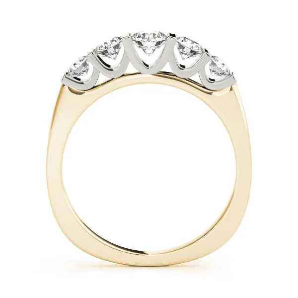 Round Brilliant Channel Set Diamond Band Yellow gold